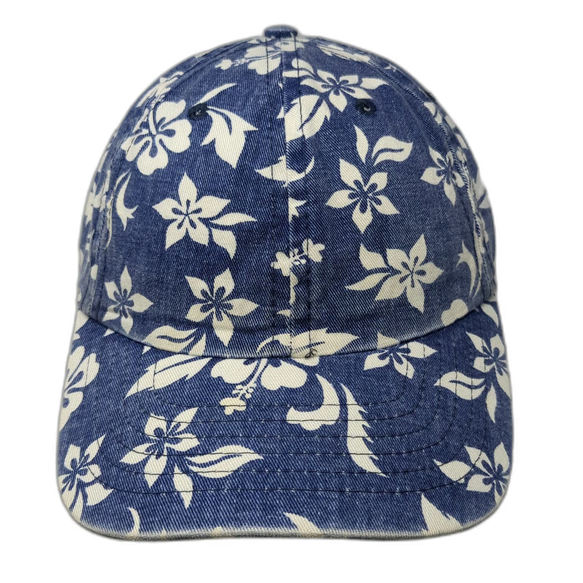 Crazy Shirt Baseball Cap Blue White One Size Floral Hibiscus Hawaii Print Hat