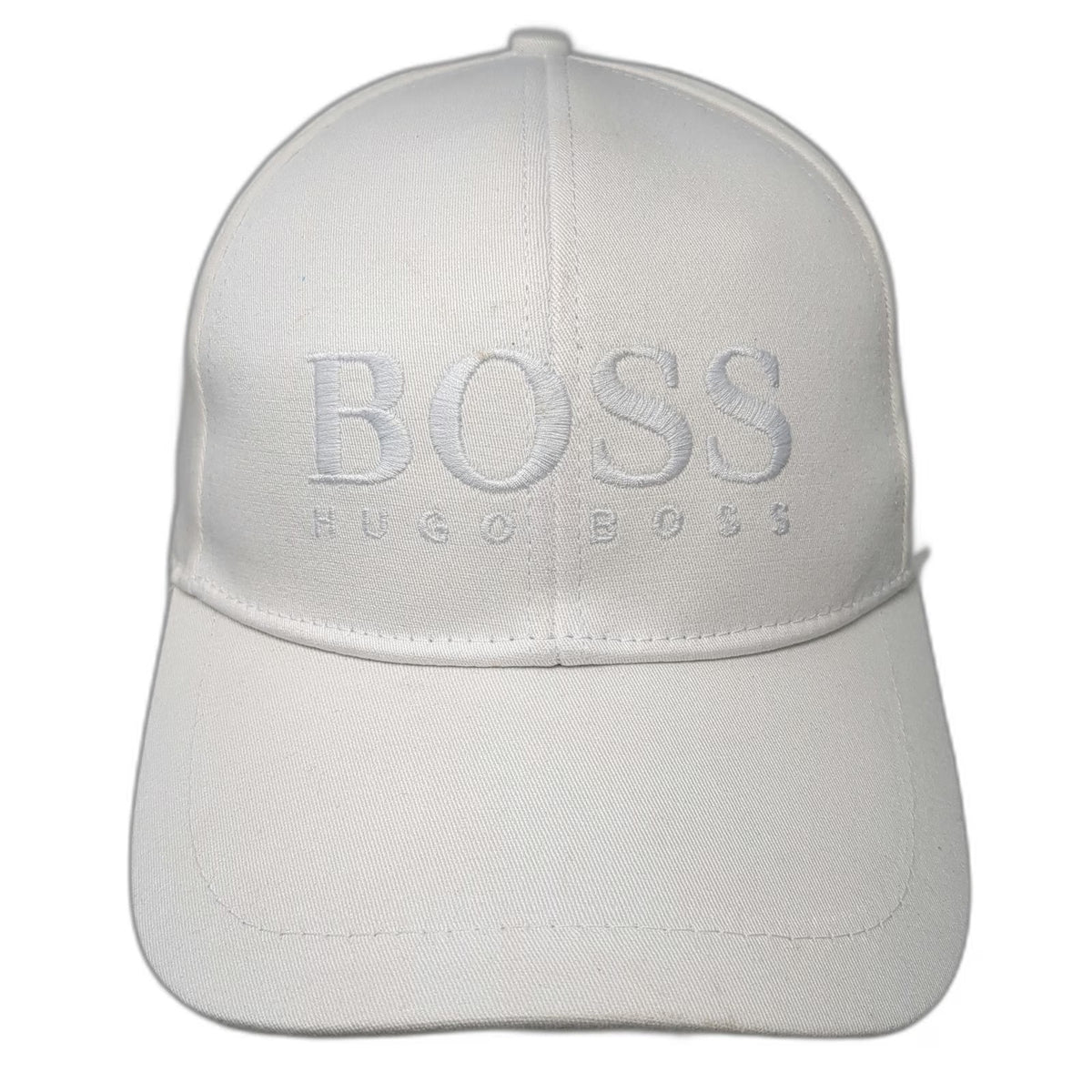 Hugo Boss Baseball Cap White One Size Tonal Logo Embroidery Stretch Fit Hat