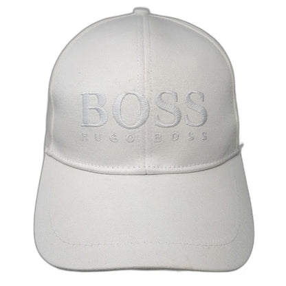 Hugo Boss Baseball Cap White One Size Tonal Logo Embroidery Stretch Fit Hat