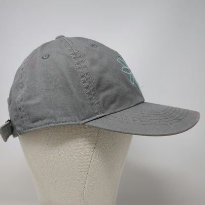 Life Is Good Baseball Cap Gray One Size Flower Floral Cotton Hat Adjustable