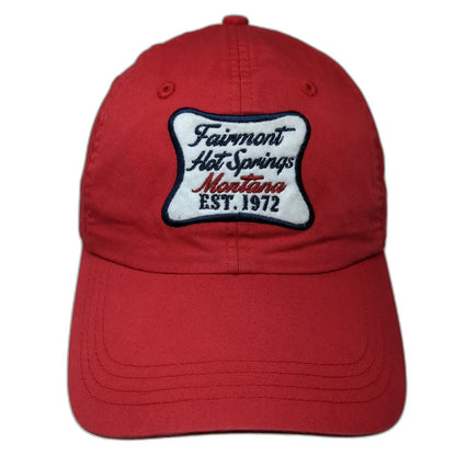 Ahead Baseball Cap Red One Size Fairmont Hot Springs Montana EST 1972 Patch Hat