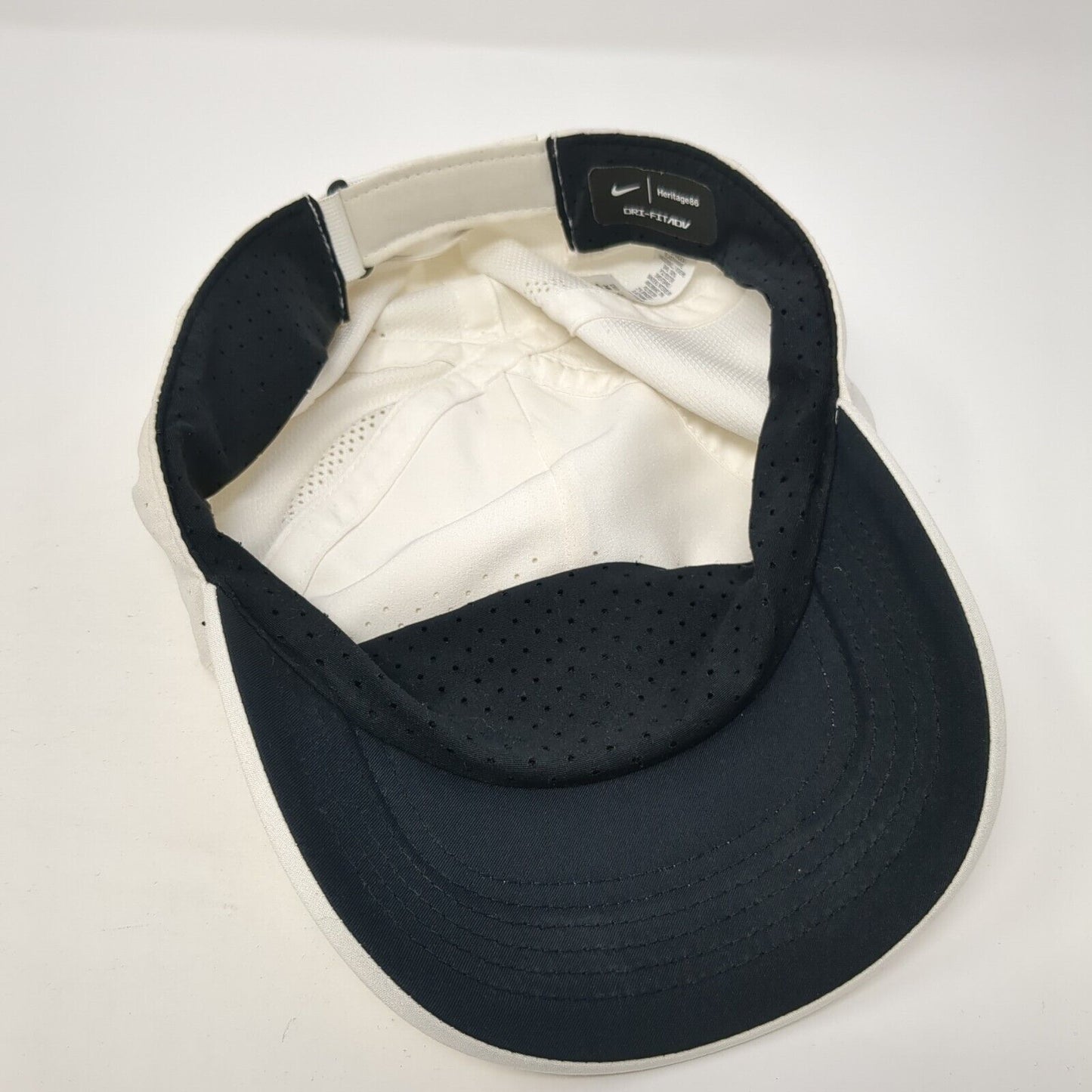 Nike Swoosh Strapback Hat White Cream One Size Laser Cut Heritage86