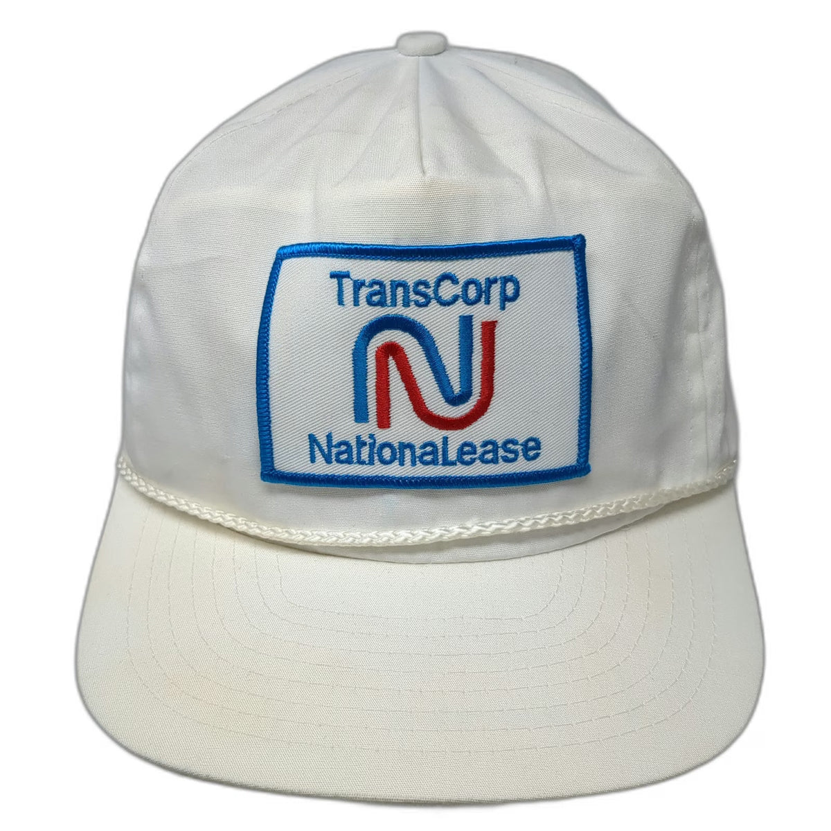 Winner 5 Panel White Blue Red One Size TransCorp NationaLease Rope Snapback Hat