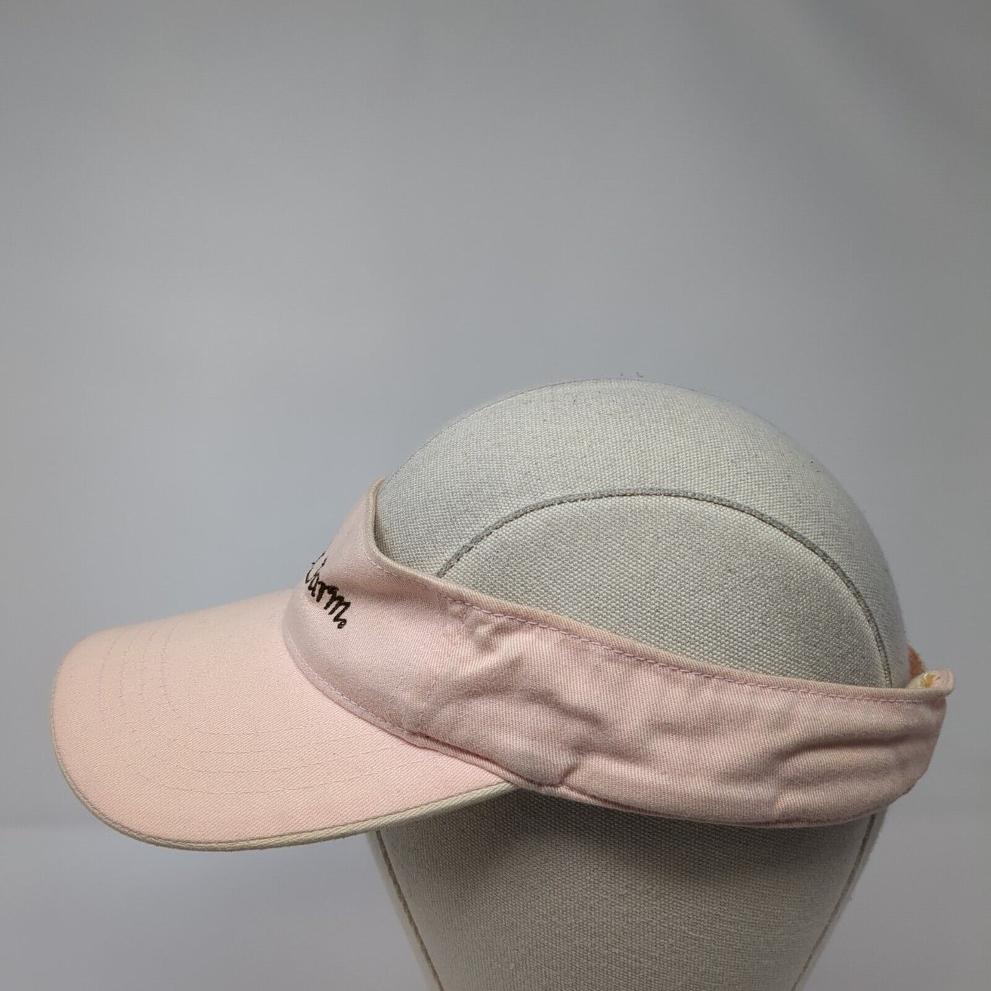 Grant's Farm Strapback Sun Visor Hat Pink One Size Adjustable Embroidered JHats