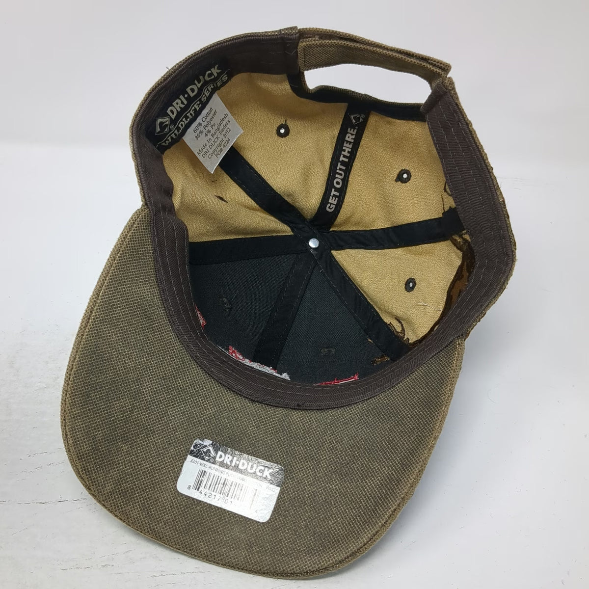 DRI DUCK Baseball Cap Brown One Size Running Buck Embroidery Waxy Cotton Hat