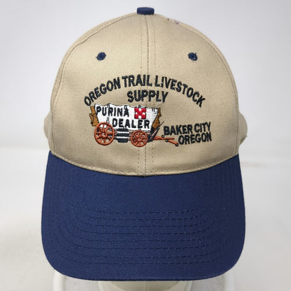 Headliner Baseball Cap Beige Blue One Size Purina Dealer Oregon Trail Supply Hat