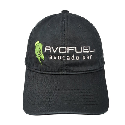 AvoFuel Slideback Hat Black Avocado Bar Adjustable Embroidered Logo