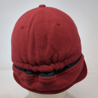G.H. Bass & Co Trapper Cap Red Fleece Winter Hat Shield Logo Ear Flaps Vintage