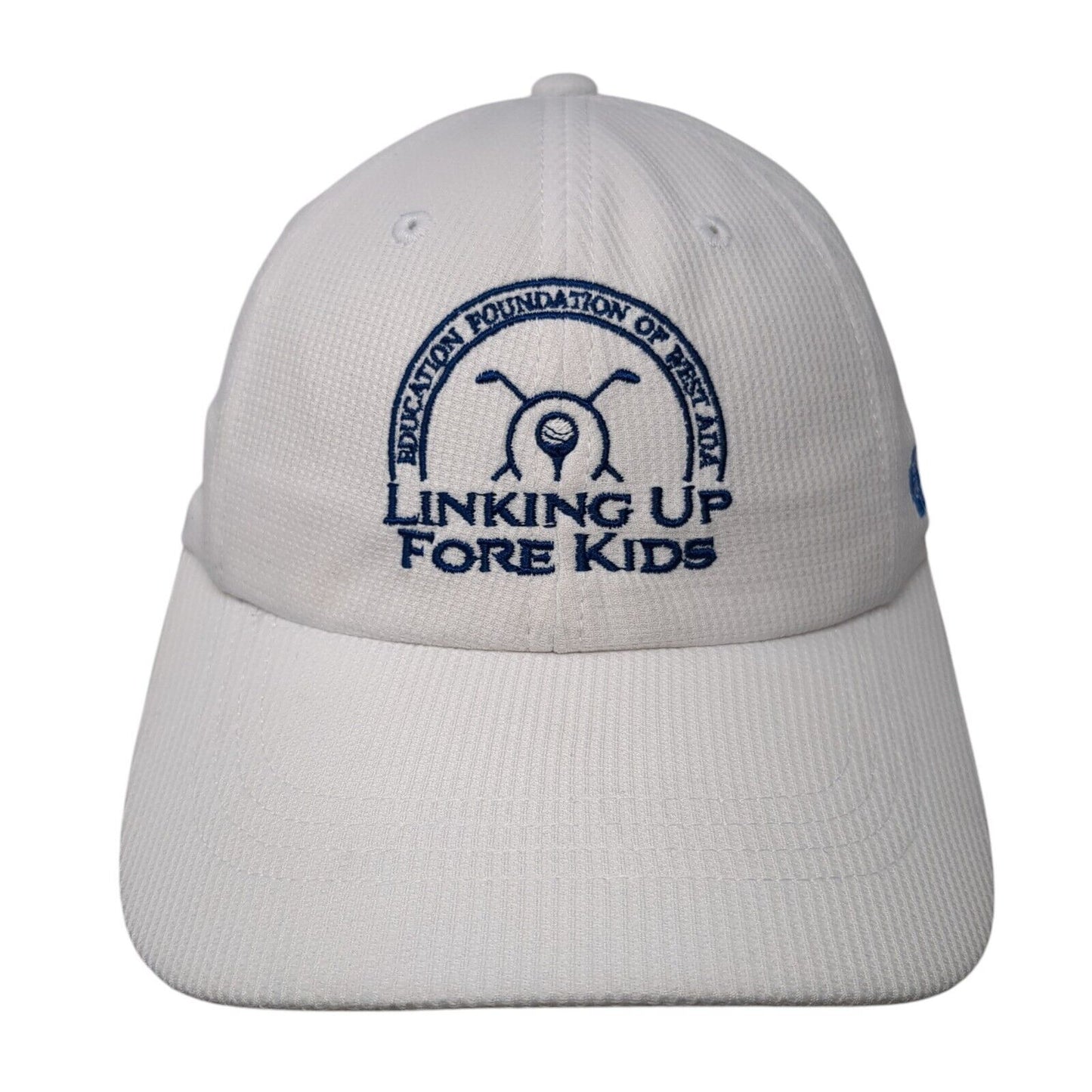 Linking Up Fore Kids Strapback Hat White One Size 6 Panel Port Authority