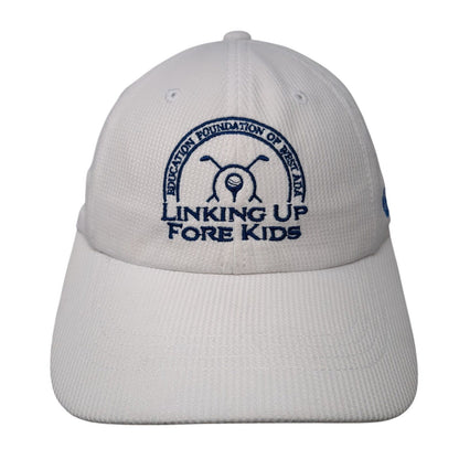 Linking Up Fore Kids Strapback Hat White One Size 6 Panel Port Authority