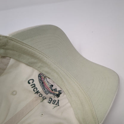 Cuckoo Bay Quesnel Lake B.C. Strapback Hat White Cream One Size Outdoor