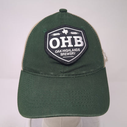 OHB Oak Highlands Brewery Strapback Trucker Hat Green One Size Mesh Back