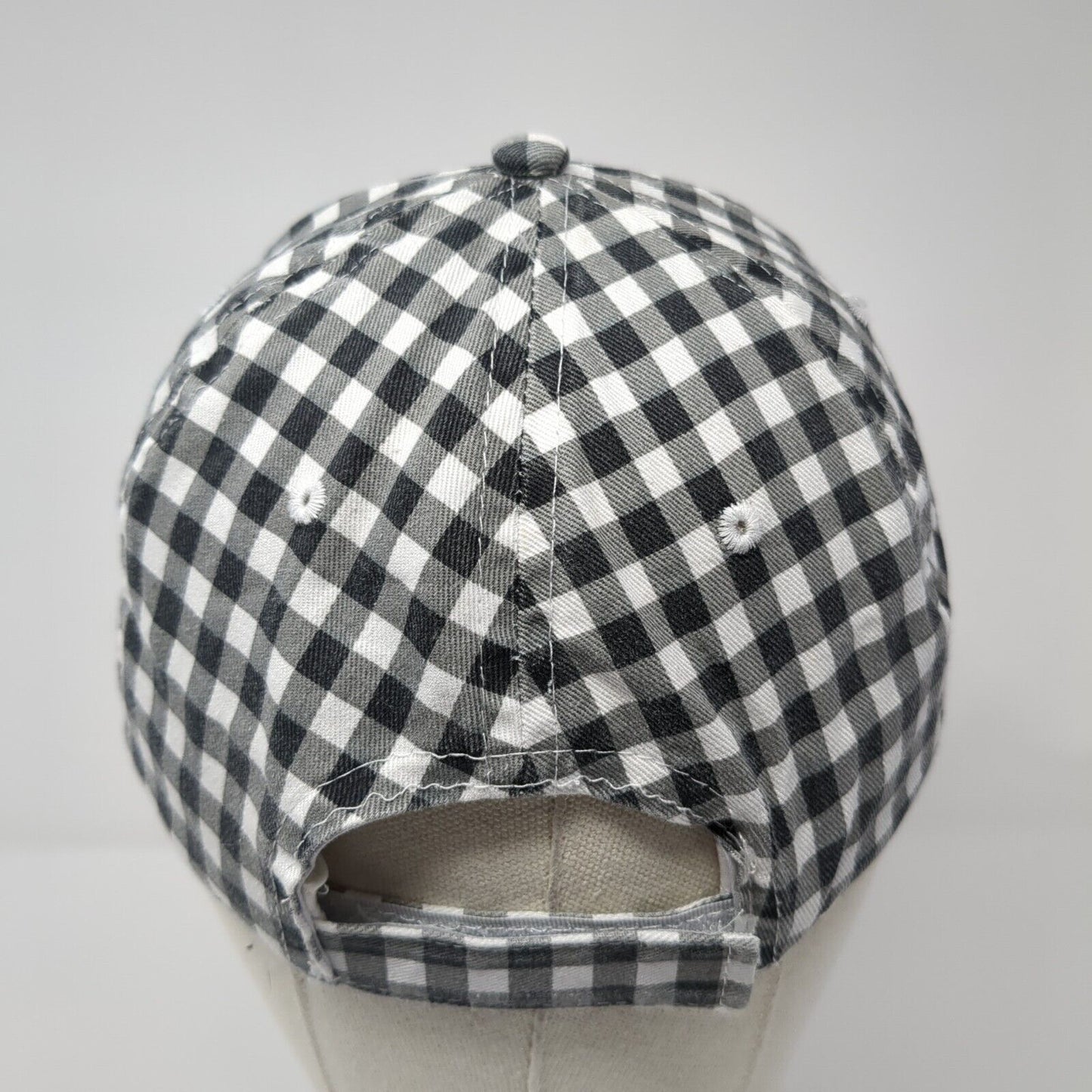 Unbranded Strapback Hat Multi One Size Adjustable Gingham Check Plaid