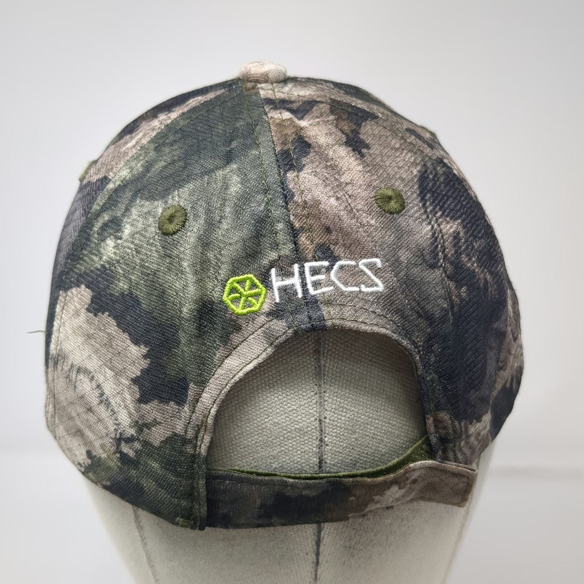 HECS Baseball Cap Gray Camo One Size Embroidered Stealthscreen Hunting Hat