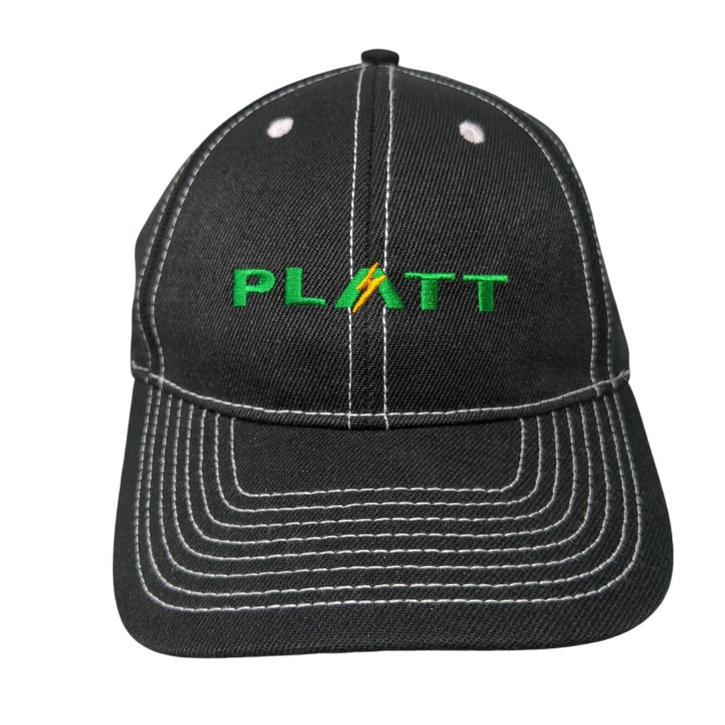Platt Slideback Hat Black One Size Adjustable Embroidered 6 Panel