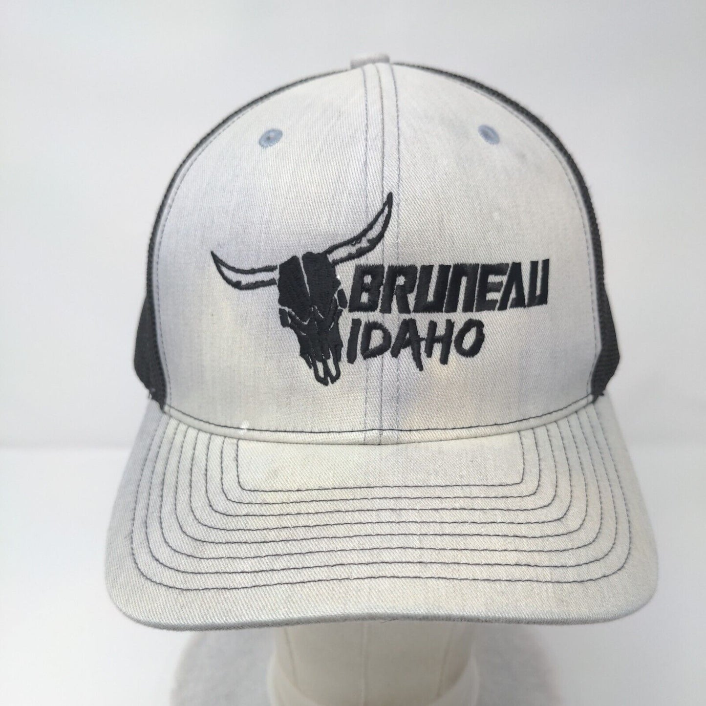 Bruneau Idaho Snapback Trucker Hat Gray One Size Adjustable Mesh Back Richardson
