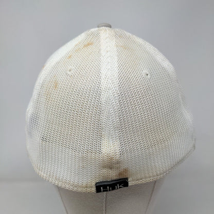 Huk Fitted Trucker Hat Gray L/XL Embroidered Breathable Mesh Back 6 Panel Fish