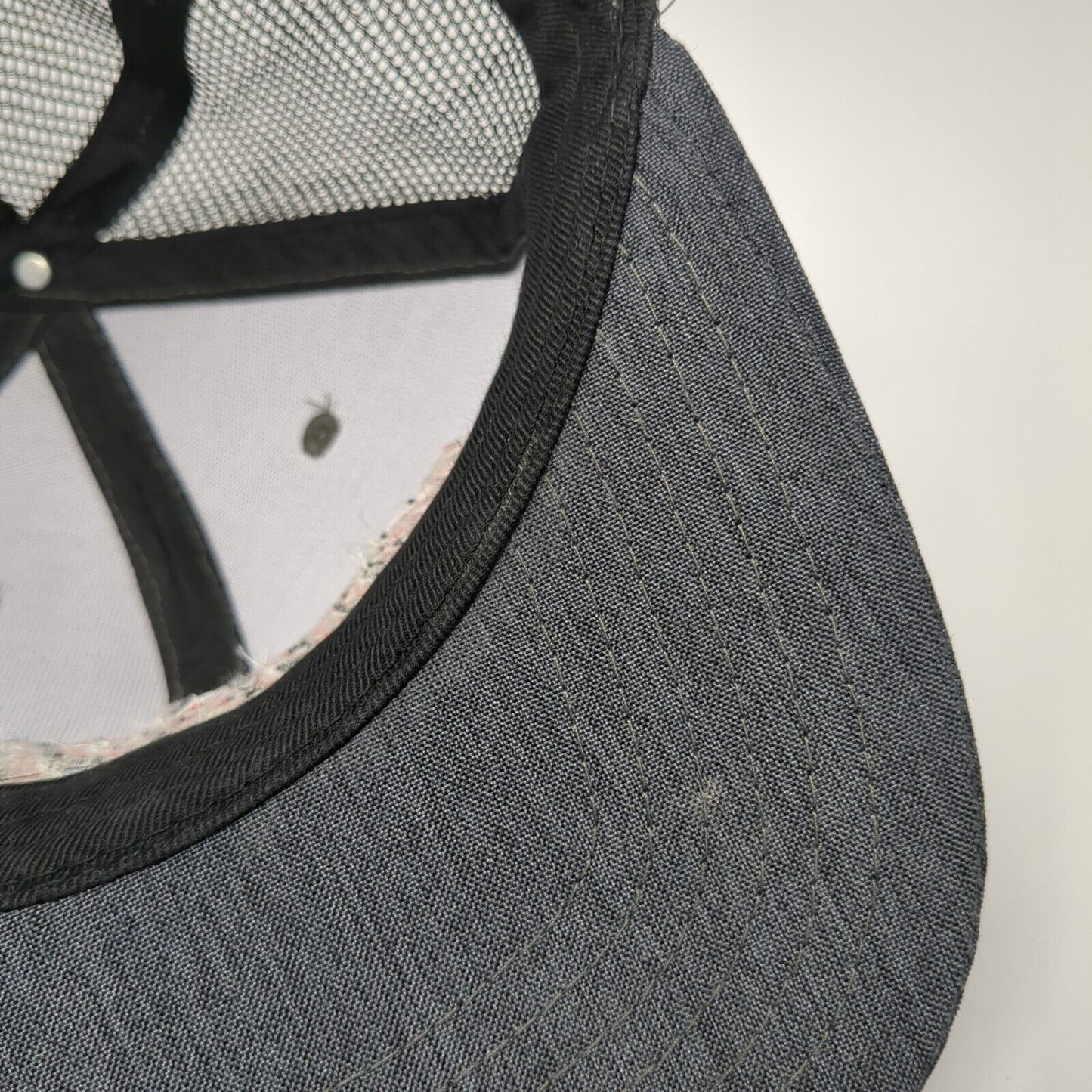 MotoSport Snapback Trucker Hat Gray One Size Mesh Back Ivory Headwear