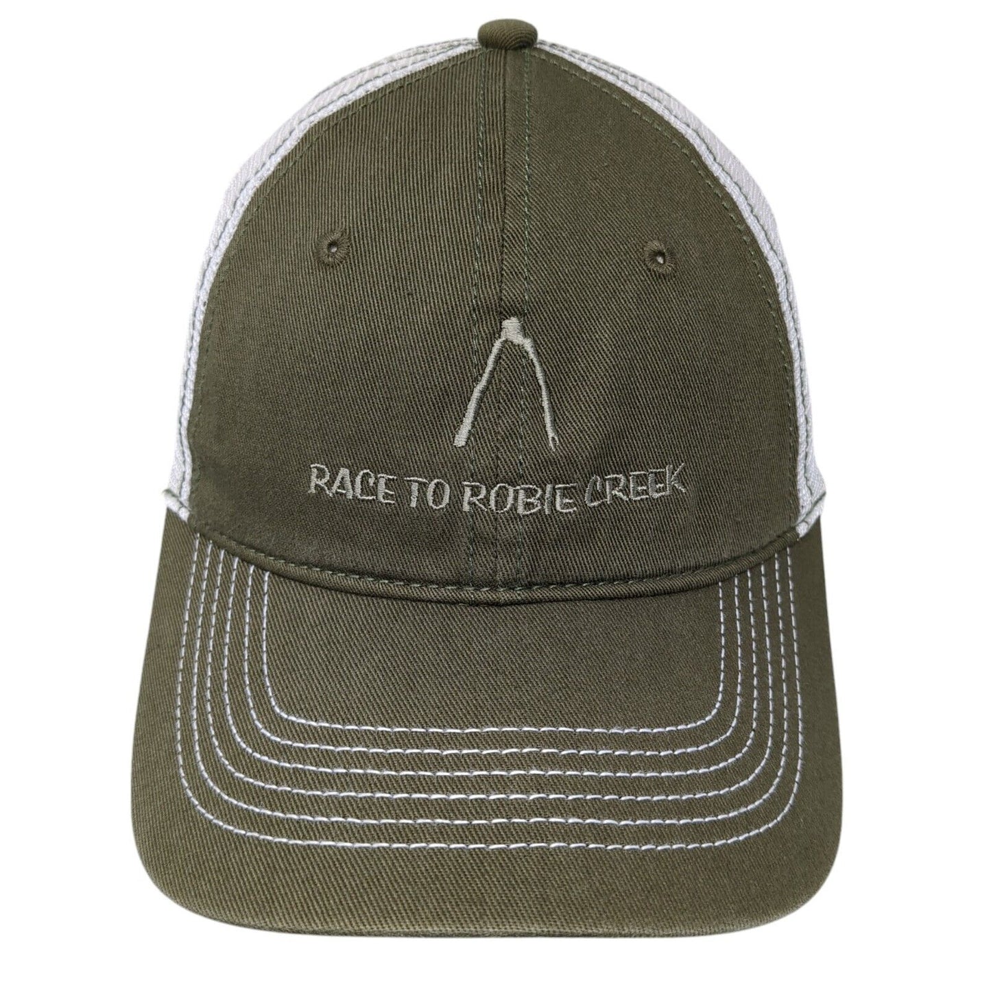 Race To Robie Creek Strapback Trucker Hat Brown One Size Mesh Back District
