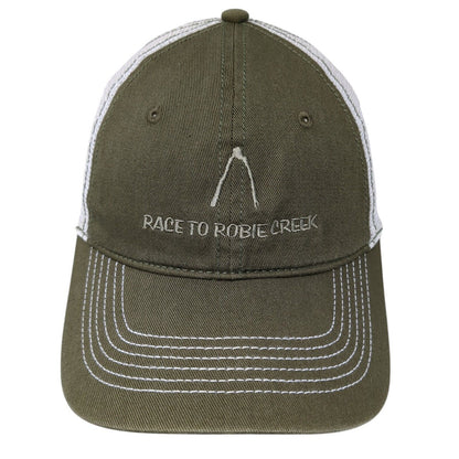 Race To Robie Creek Strapback Trucker Hat Brown One Size Mesh Back District