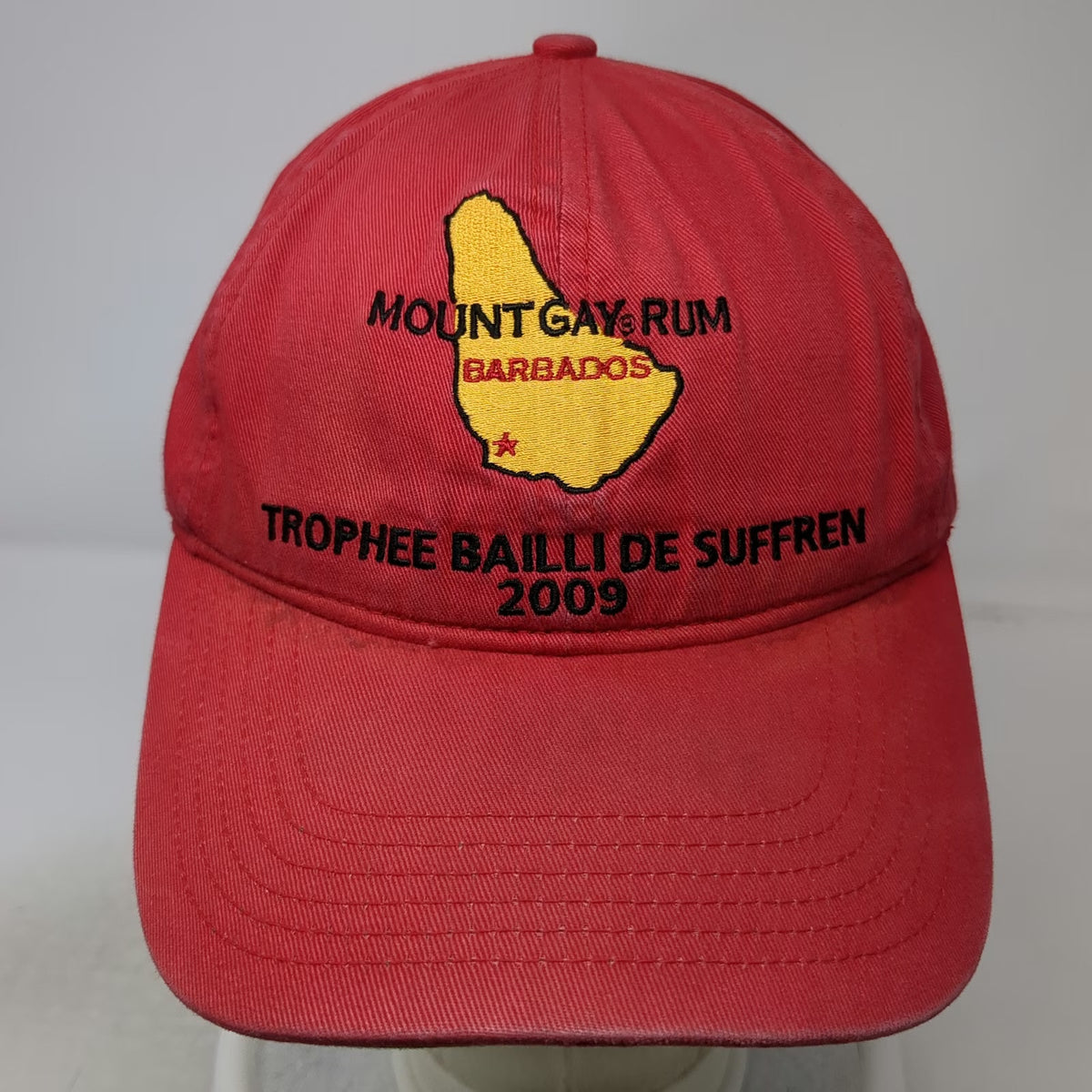 Mount Gay Rum Baseball Cap Red One Size Trophee Bailli de Suffren 2009 Green Hat