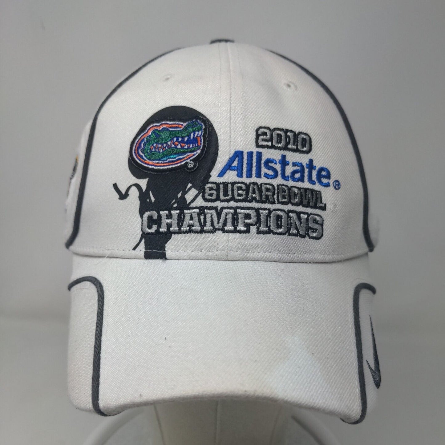 Nike Locker Room Men's Strapback Hat White OSFA 2010 Sugar Bowl Florida Gators