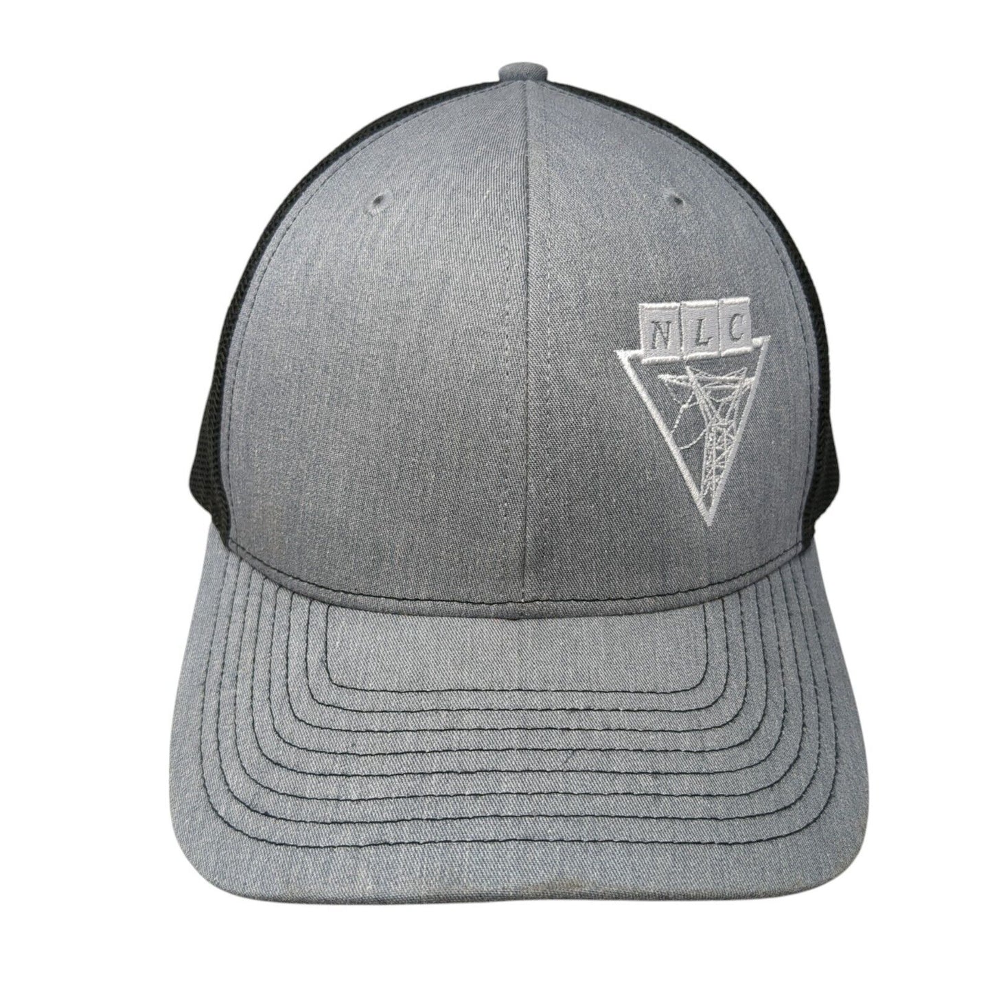 NLC Lineman.Edu Snapback Trucker Hat Gray OS Adjustable Mesh Back Richardson