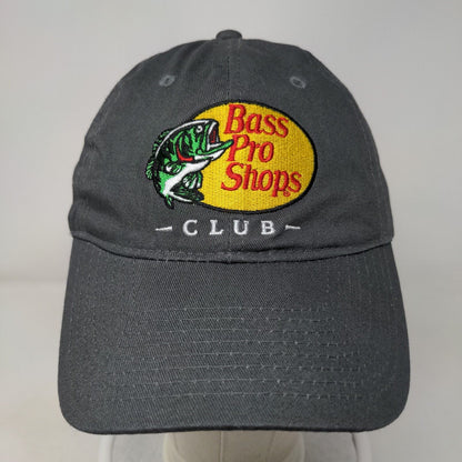 Bass Pro Shops Club Slideback Hat Gray One Size Embroidered 6 Panel Cotton