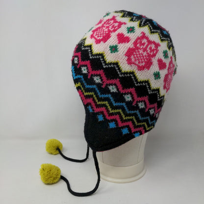 Arizona Women's Knit Beanie Hat Cap Multicolor OSFA Fair Isle Owl Pattern