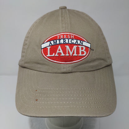Fresh American Lamb Slideback Hat Tan One Size Adjustable Embroidered