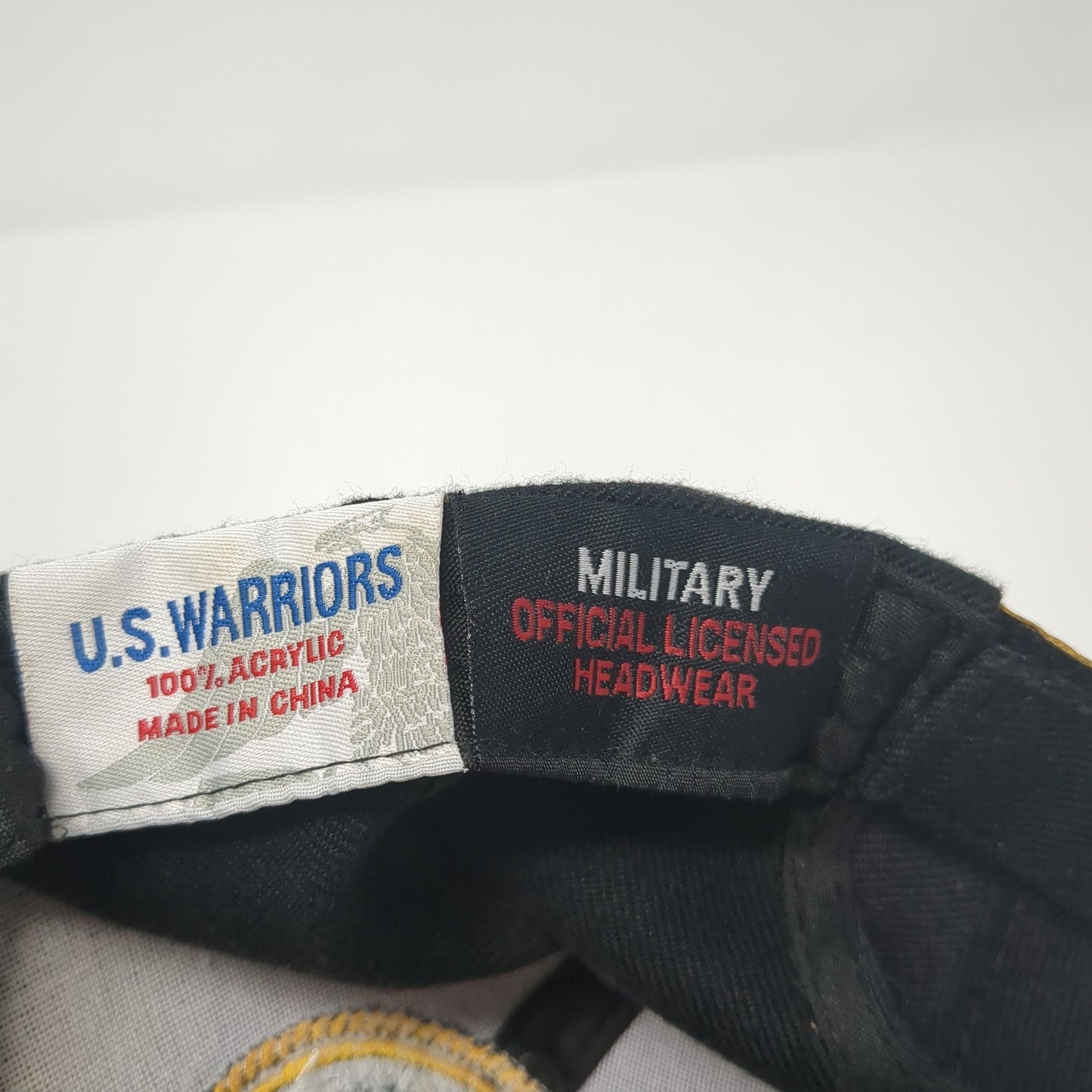 United States Veteran Marine Strapback Hat Black One Size Embroidered
