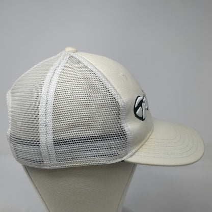 TaylorMade Trucker Hat White OSFM Mesh Back Snapback Golf Structured Logo Cap