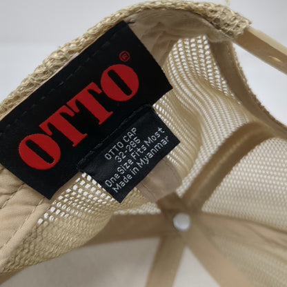 OTTO Trucker Hat Beige Blue One Size Alexander Cowboy Association Mesh Snapback