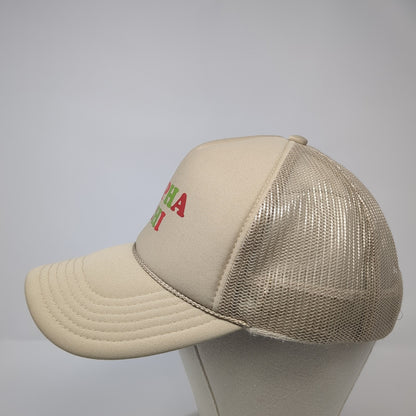 Alpha Chi Snapback Trucker Hat Brown One Size Adjustable Mesh Back Rope Otto