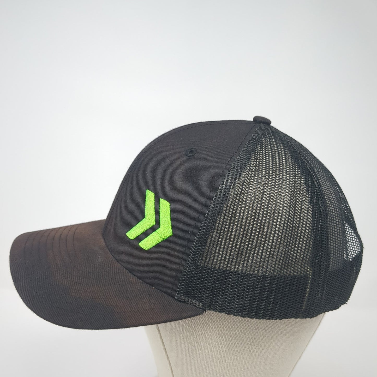 Get Moving Forward Trucker Hat Black One Size Embroidered Logo Mesh Back