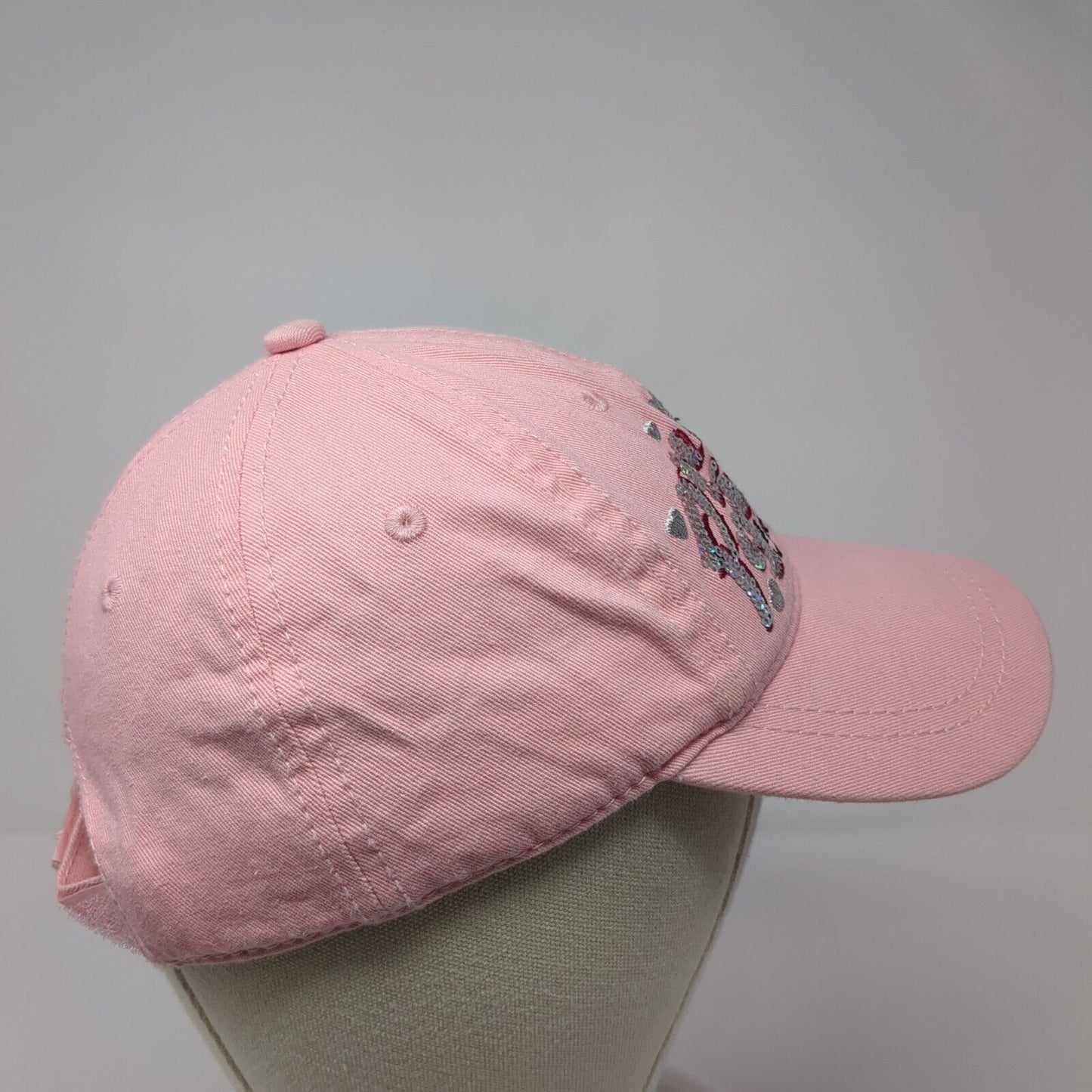 Pretty Girl Colorado Strapback Hat Pink Size 54cm Adjustable Embroidered Sequin