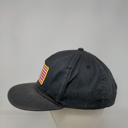 Quiksilver Flag Patch Snapback Hat Black OSFM Adjustable Vent Holes