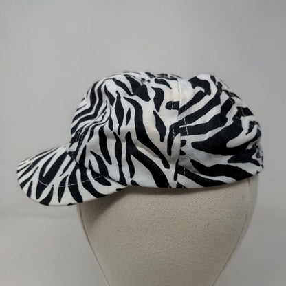 Healthtex Girl's Cadet Cap Hat White Black Size OS Blank Zebra Stripes