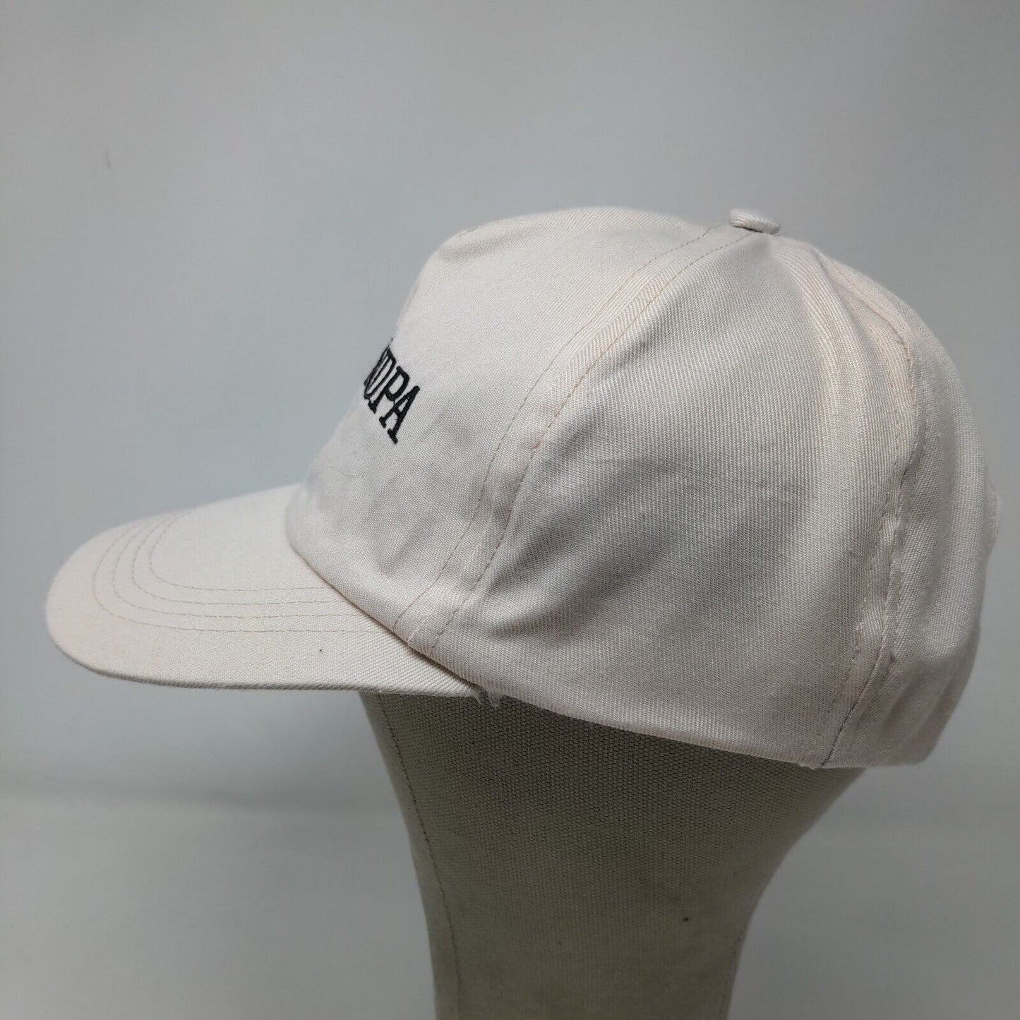 Unbranded Men's Snapback Hat Cream Adjustable Embroidered #1 Grandpa Logo