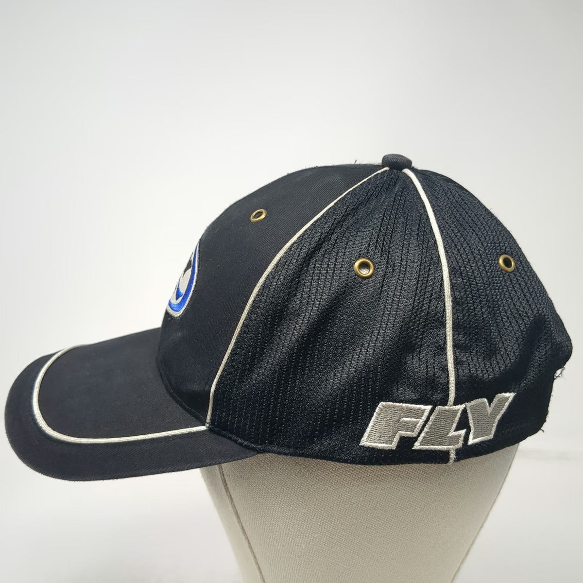 Fly Racing Baseball Cap Black Blue White One Size Strapback Mesh Performance Hat