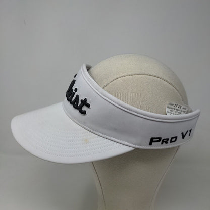 Titleist Men's Strapback Sun Visor Hat White Embroidered Logo Polyester Blend