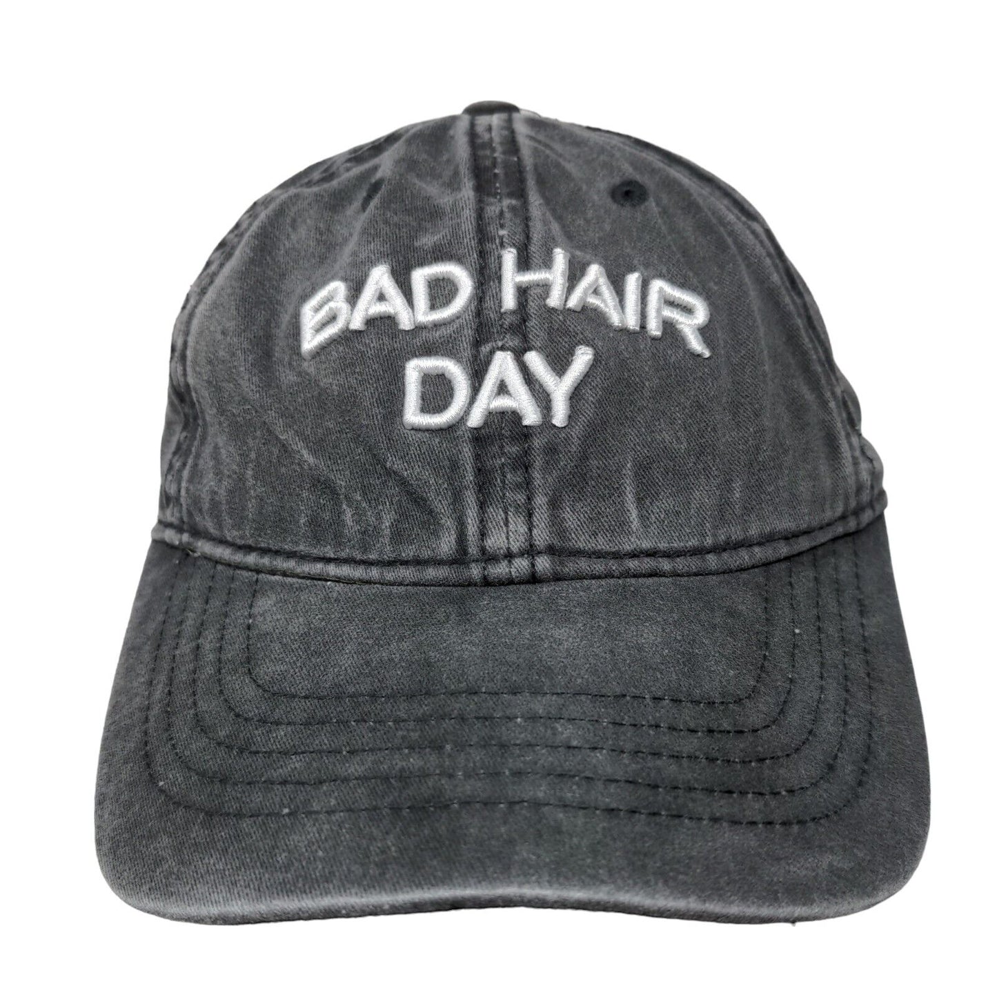 Bad Hair Day Slideback Hat Black OSFM Adjustable Embroidered Vented Holes