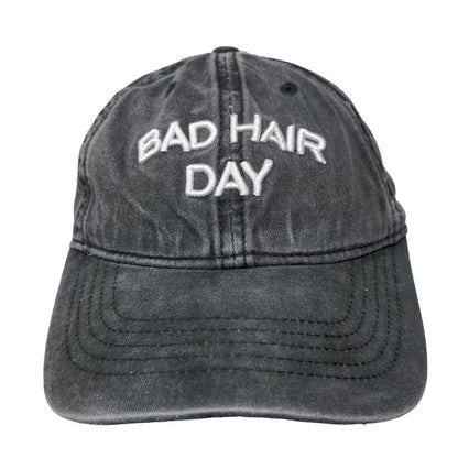 Bad Hair Day Slideback Hat Black OSFM Adjustable Embroidered Vented Holes