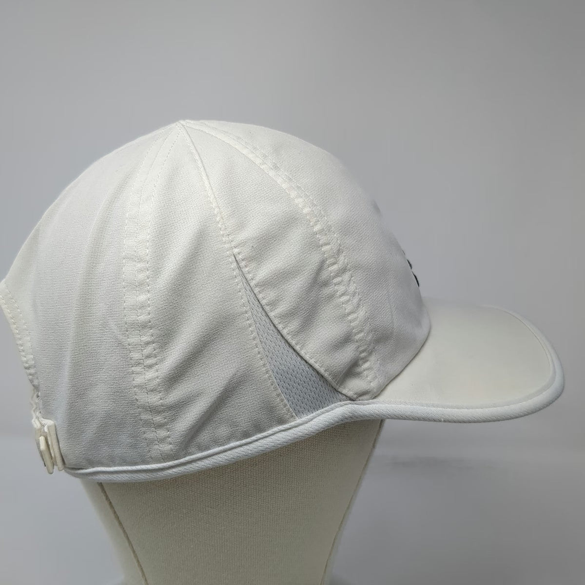 Adidas Baseball Cap White One Size Adizero Mesh Vented Strapback Running Hat