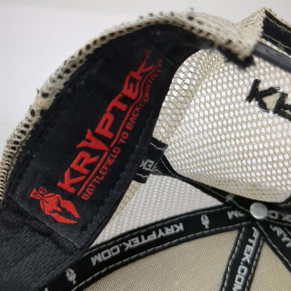 Kryptek Trucker Hat Gray One Size Camo Mesh Back Spartan Helmet Logo Snapback