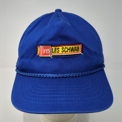 Tires Les Schwab Snapback Hat Blue One Size Adjustable Embroidered Rope 6 Panel