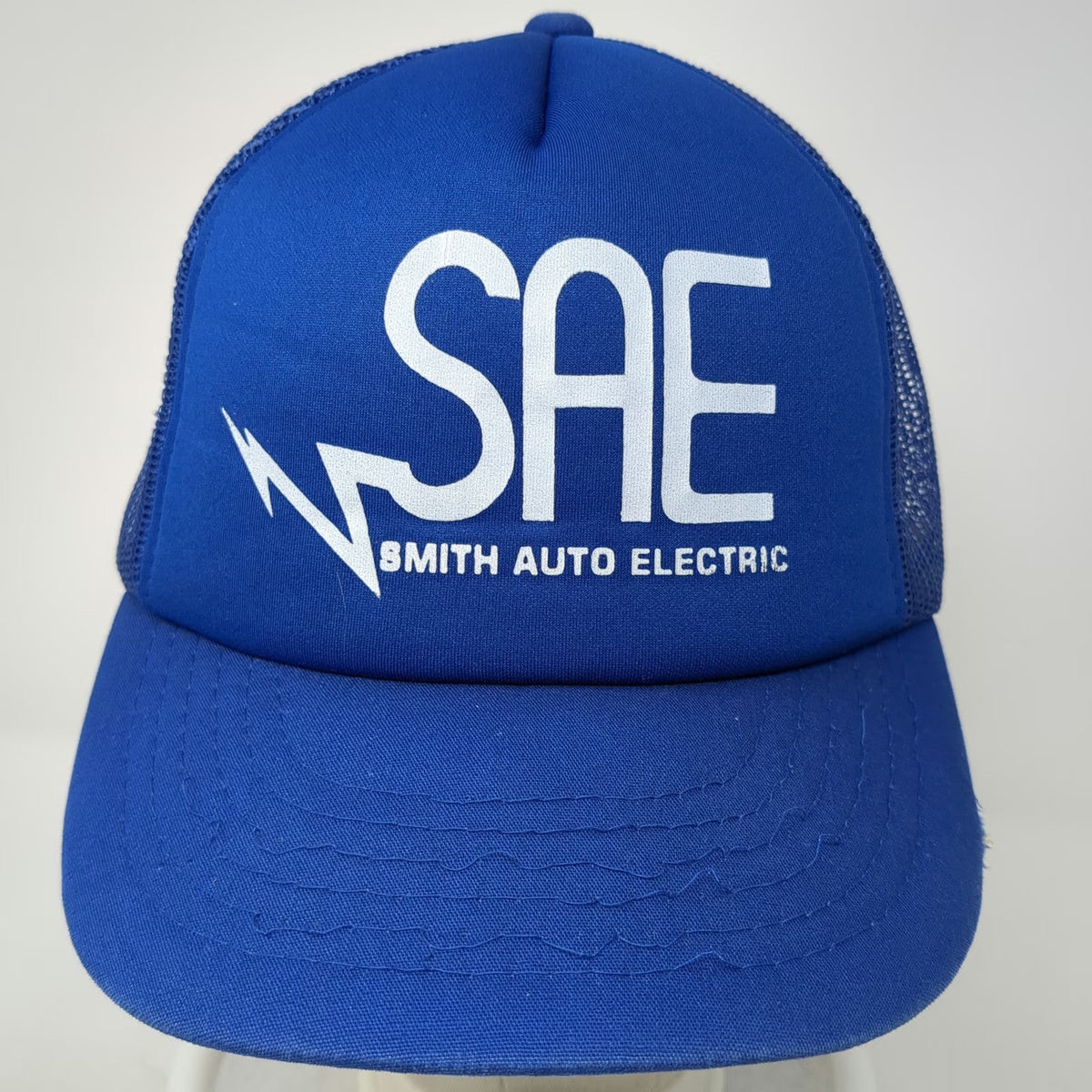 Yupoong Trucker Hat Blue One Size Smith Auto Electric Mesh Snapback 5 Panel Logo