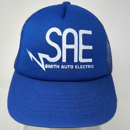 Yupoong Trucker Hat Blue One Size Smith Auto Electric Mesh Snapback 5 Panel Logo