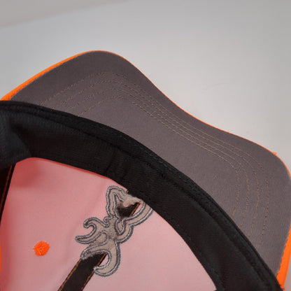 Browning Strapback Hat Orange One Size Adjustable Embroidered 6 Panel Polyester