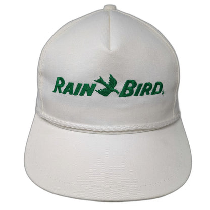 K-Brand 5 Panel White One Size Rain Bird Irrigation Logo Rope Slideback Hat USA